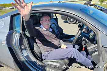 Pensioner with a passion for fast cars is treated to 120mph supercar ride