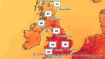 The areas of England where it will hit 38C this week