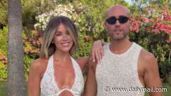 Alan Shearer's daughter Hollie poses in a plunging white lace dress as she gets her groove on at wild villa hen do ahead of marrying rugby star Joe Marchant
