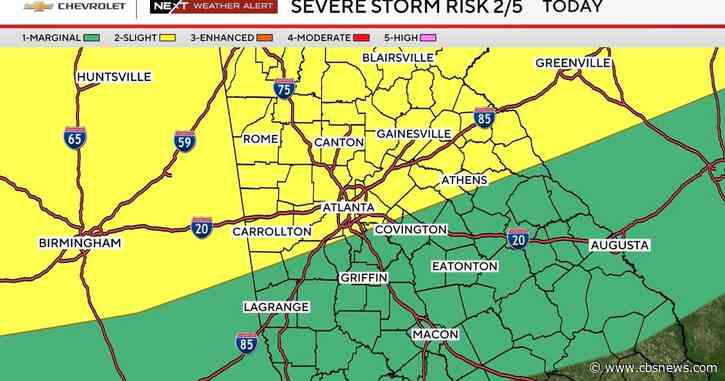 Metro Atlanta under severe weather threat Monday with damaging winds, heavy rain possible