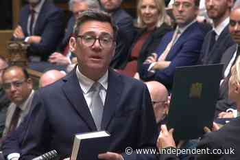 Starmer resignation live: Burnham greeted by loud cheers in Commons as he’s sworn in as Labour MP