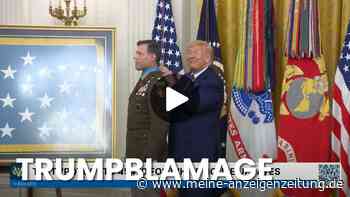 Trump bei Ehrenmedaillenverleihung: Dieser Moment lässt den Saal lachen