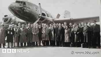 Factory workers' flight to England match remembered
