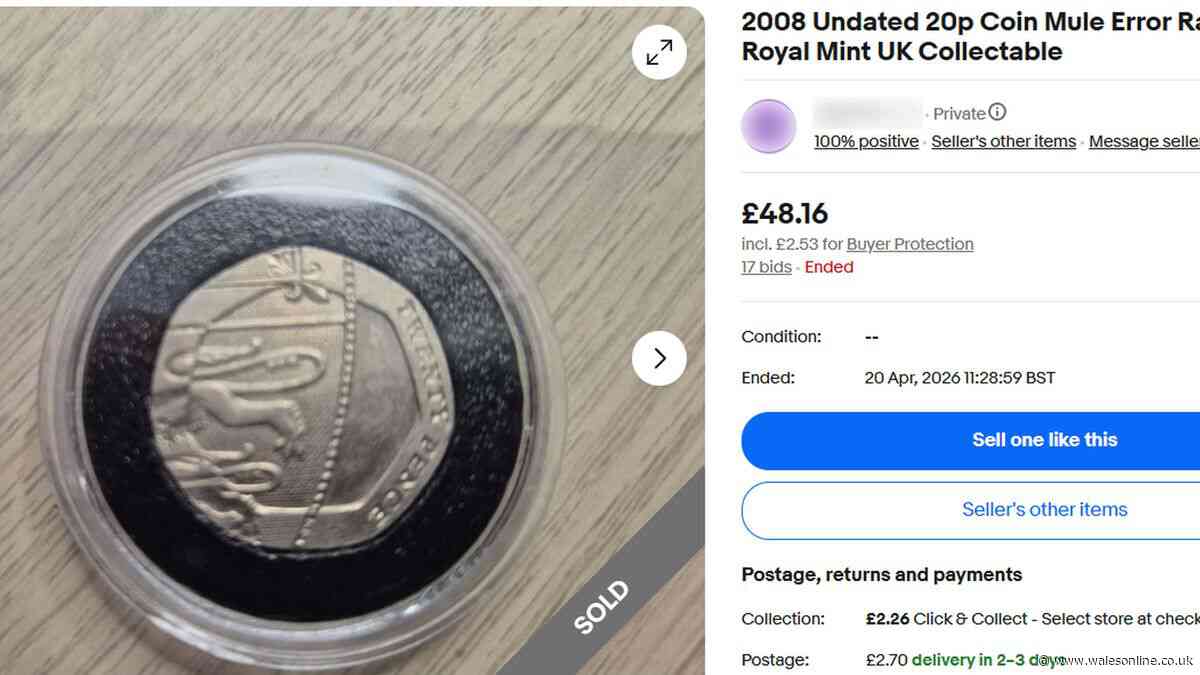 Rare 20p sells for 240 times its value because it's missing one detail - and there's more to be found