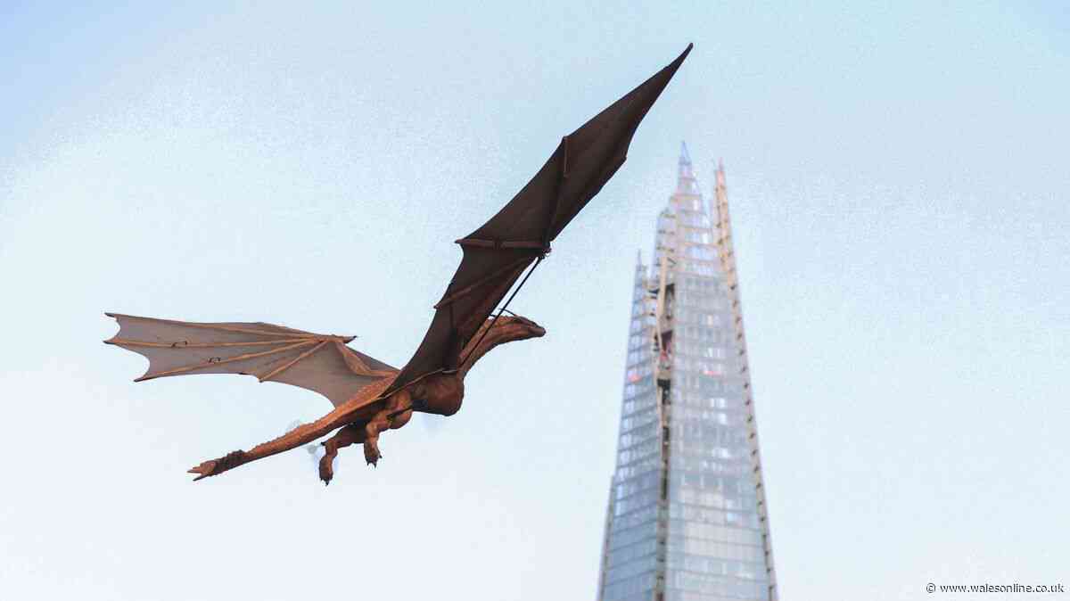 House of the Dragon model takes to the skies of London