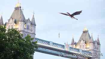 Dragon model takes to the skies above the Tower of London