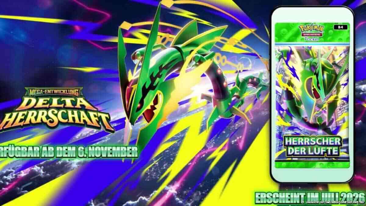Pokémon-Sammelkartenspiel-Pocket: Mega-Rayquaza ist der Star der nächsten Erweiterung „Herrscher der Lüfte“