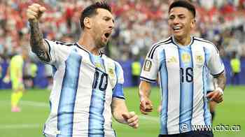 Argentina's Lionel Messi all-time World Cup leading goalscorer with Nos. 17, 18 in win