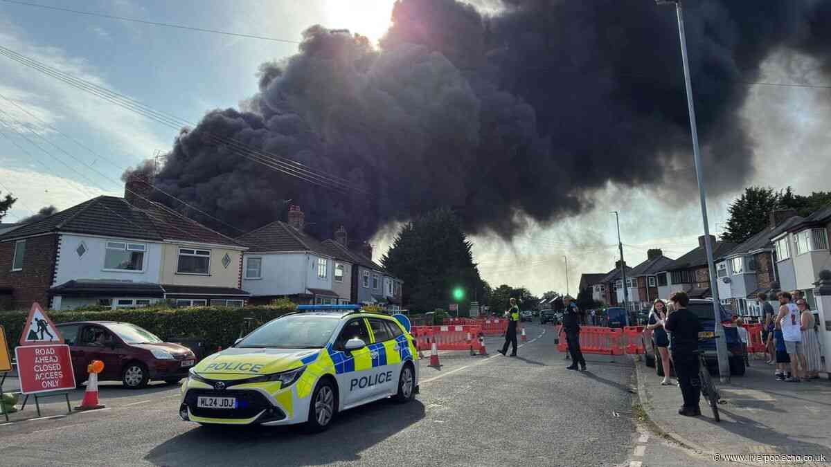 Widnes fire rages as 'multiple explosions' heard and smoke visible for miles