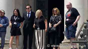 Quentin Tarantino and Kylie Minogue snapped back filming in the Welsh capital