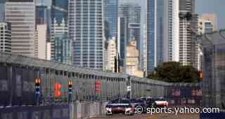Three Up, Three Down: Drivers in focus leaving Naval Base Coronado