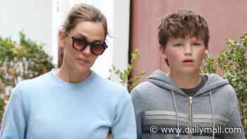 Jennifer Garner's son Samuel, 14, nearly towers over her on LA outing... after her gushing Father's Day tribute to ex Ben Affleck