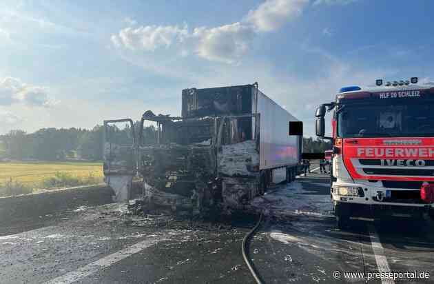 API-TH: Brennender Sattelzug sorgt für Vollsperrung auf A9 - Lkw-Fahrer blieb leicht verletzt