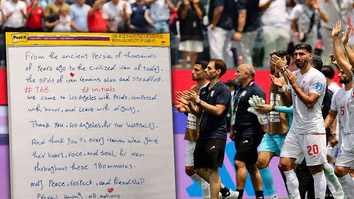 "Frieden und Respekt": Irans Nationalelf hinterlässt emotionale Botschaft in der Kabine