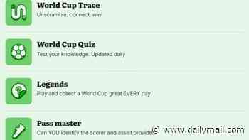 Think you're a true fan, know your football legends or your England goalscorers? Play Daily Mail Sport's exclusive World Cup games all tournament long