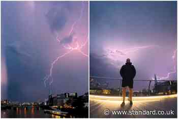Spectacular thunderstorms hit London as lightning strikes spark house fires and flash floods bring travel woe