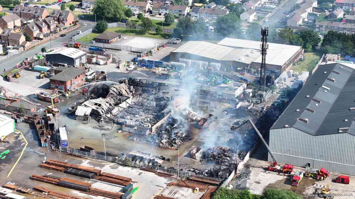 Drone video shows shocking aftermath of Widnes fire