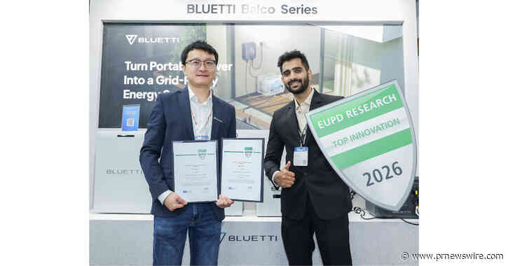 BLUETTI получает награду EUPD Research «Top Innovation Award 2026» в Европе