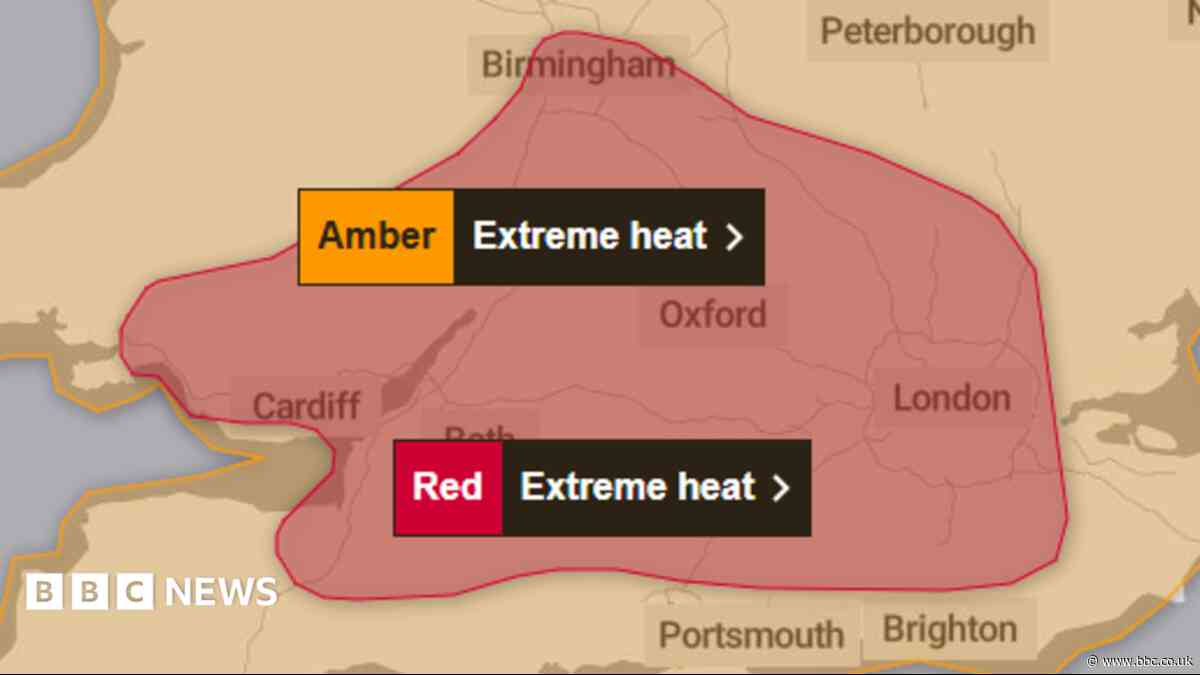 Rare red weather warning and red heat alert issued