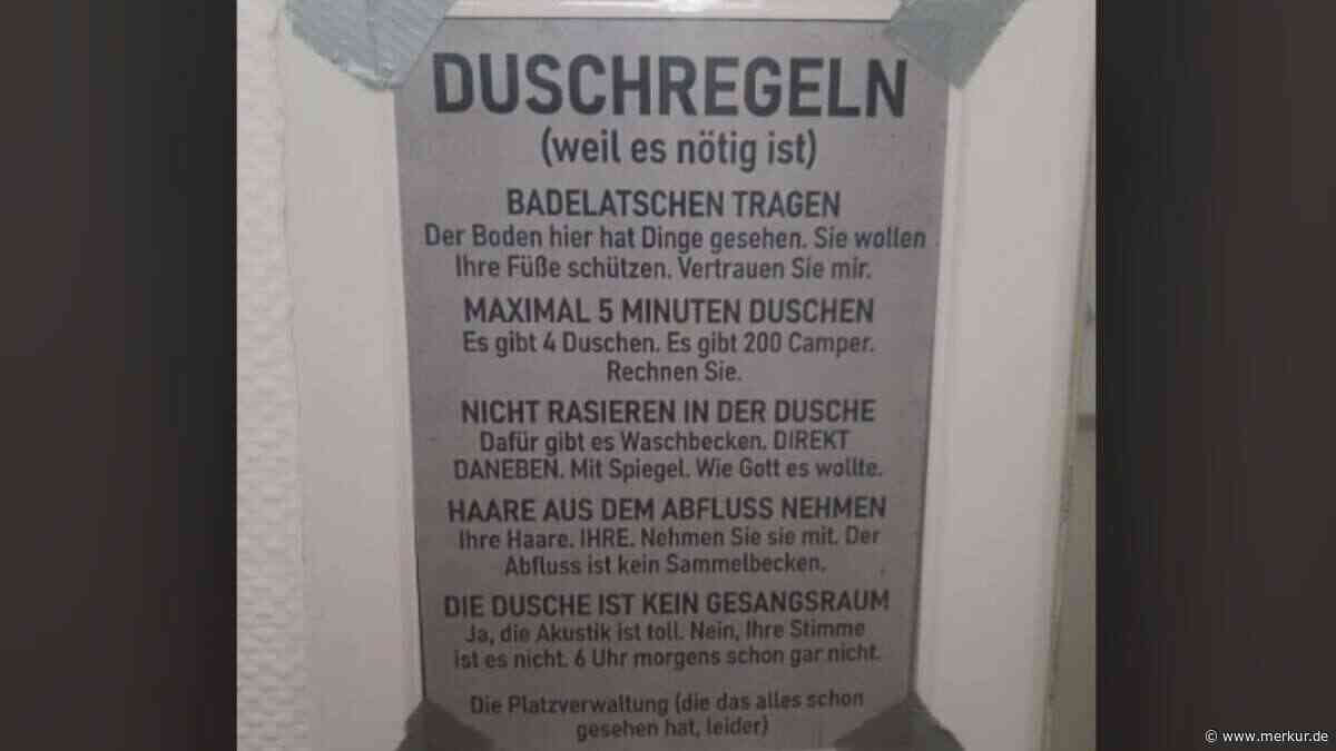 „Der Boden hier hat Dinge gesehen“: Campingplatz-Schild von genervtem Personal sorgt für Zündstoff