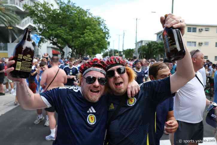 Tartan Army brings World Cup party to Miami as thousands march to local baseball match