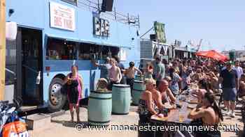 The beach an hour from Manchester with its own bar serving cocktails and streetfood
