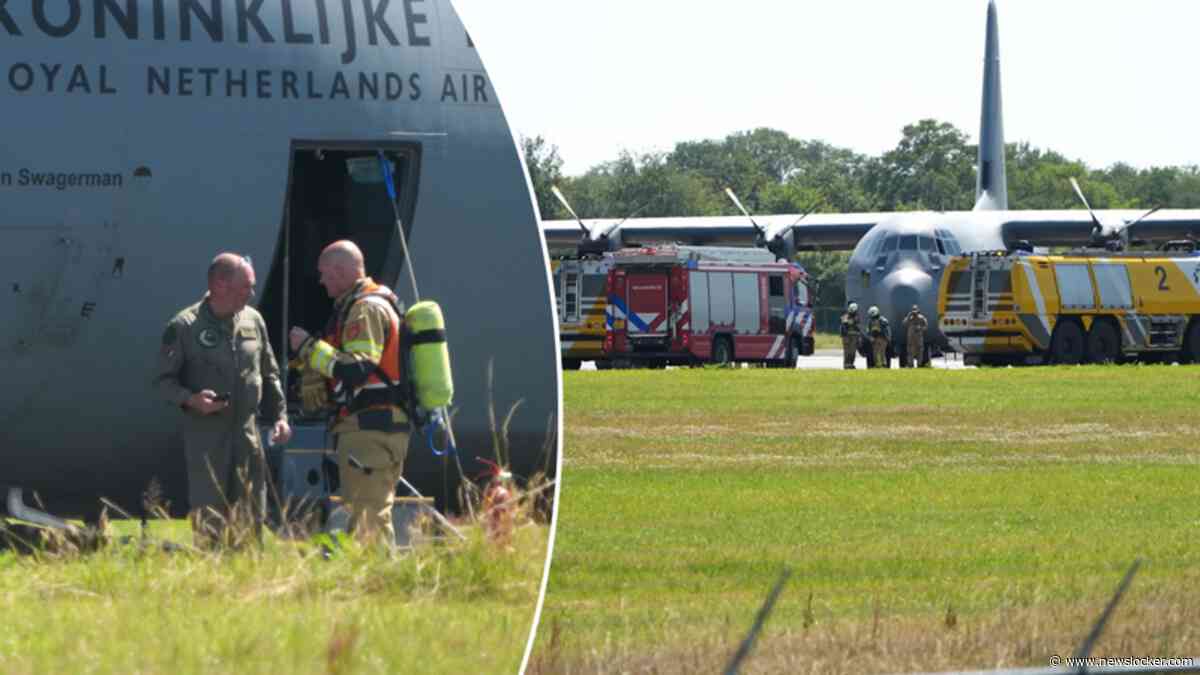 Brandweer rukt groots uit voor rook in cabine transportvliegtuig luchtmacht