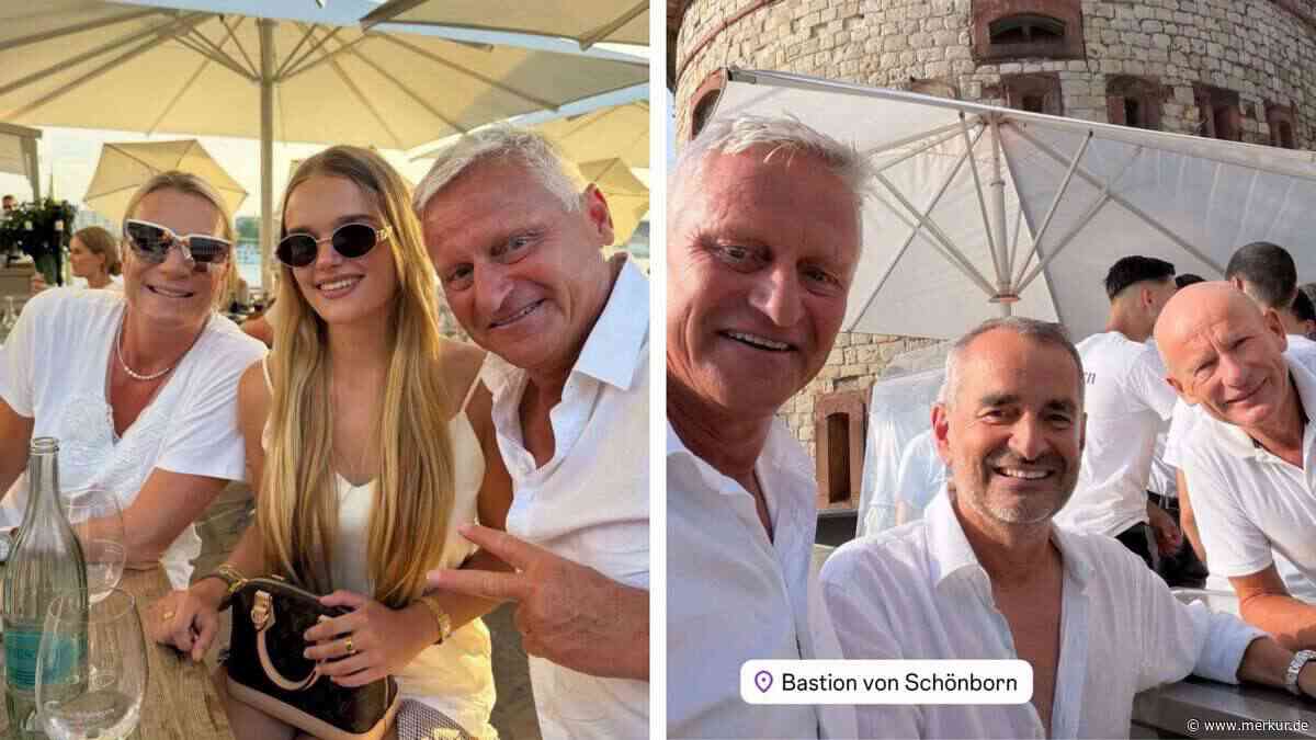 Maria Höfl-Riesch und Johann Schrempf feiern Strandparty in besonderen Outfits