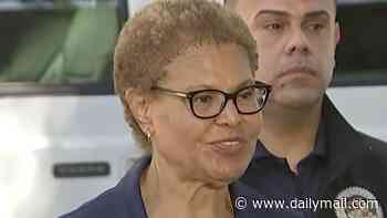 LA mayor Karen Bass slammed for failing to stop fire that's been burning for a WEEK... as she claims smoke-filled air is 'not dangerous'