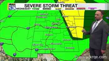 Monsoon moisture increases through the end of the week