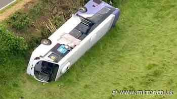Carmarthenshire bus crash recap: Six hospitalised after bus flips in crash near roundabout