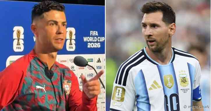 Cristiano Ronaldo gives blunt response to question about Lionel Messi making World Cup history