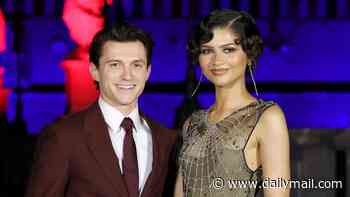 Zendaya looks sensational in a sheer web design dress as she poses with her husband Tom Holland at Spider-Man premiere in Rome