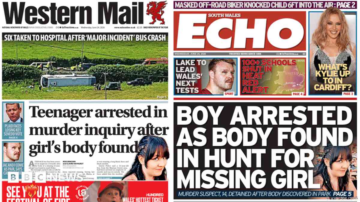 Wales' papers: Boy arrested after body found and school's out