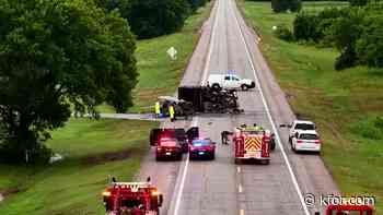 At least one person dead in fiery crash along US-177