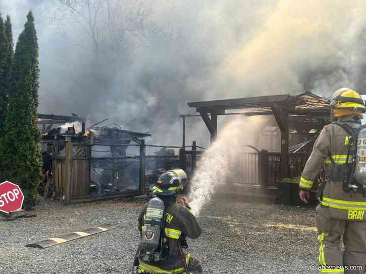 Multiple trailers destroyed in RV park fire in Harrison