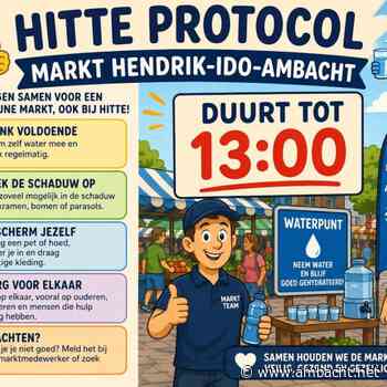 Markt bij Schoof sluit vanwege hitte om 13.00 uur
