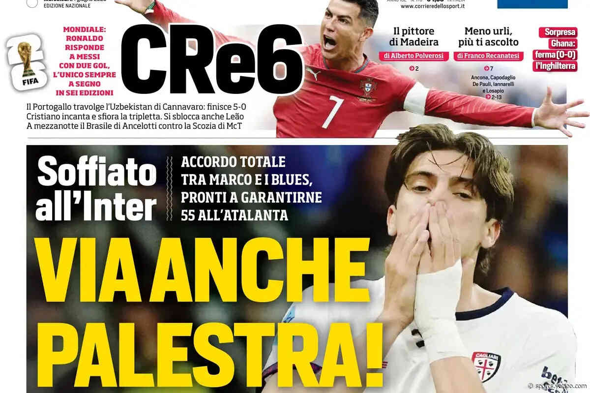 Today’s Papers: Palestra snubs Inter for Chelsea, Ronaldo record, Pulisic temptation