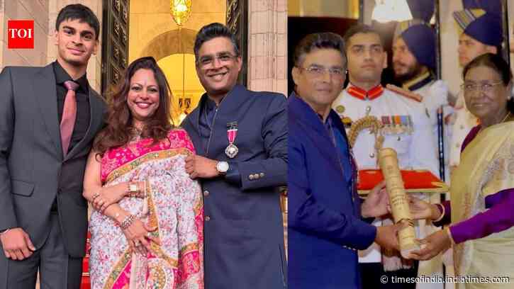 R Madhavan's wife Sarita, son Vedaant are proud as he gets a Padma Shri: PICS inside