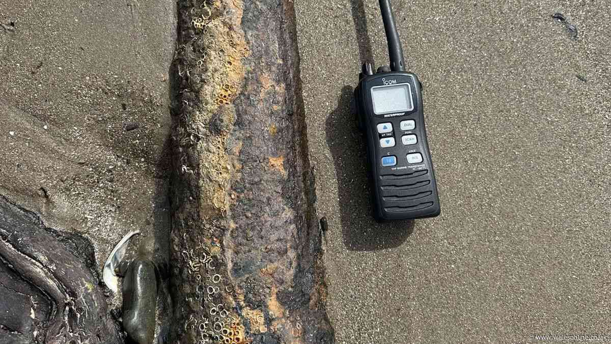 Explosion on Welsh beach with safety cordon put in place