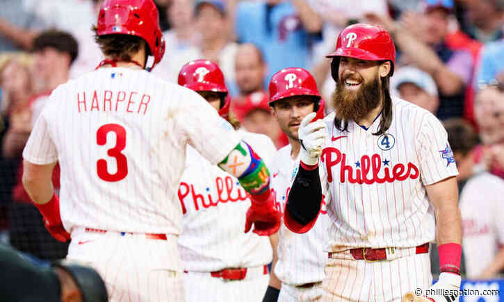 What did Bryce Harper tell Brandon Marsh in dugout pep talk before outfielder’s home run?