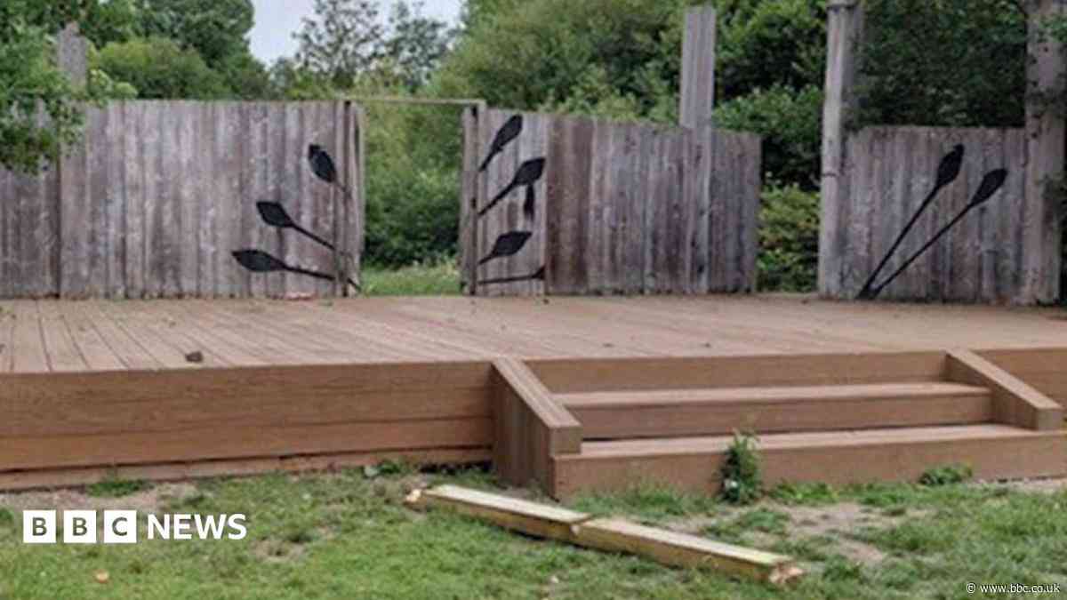 Outdoor theatre damaged by vandalism