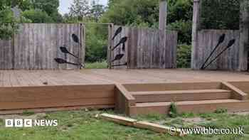 Outdoor theatre damaged by vandalism