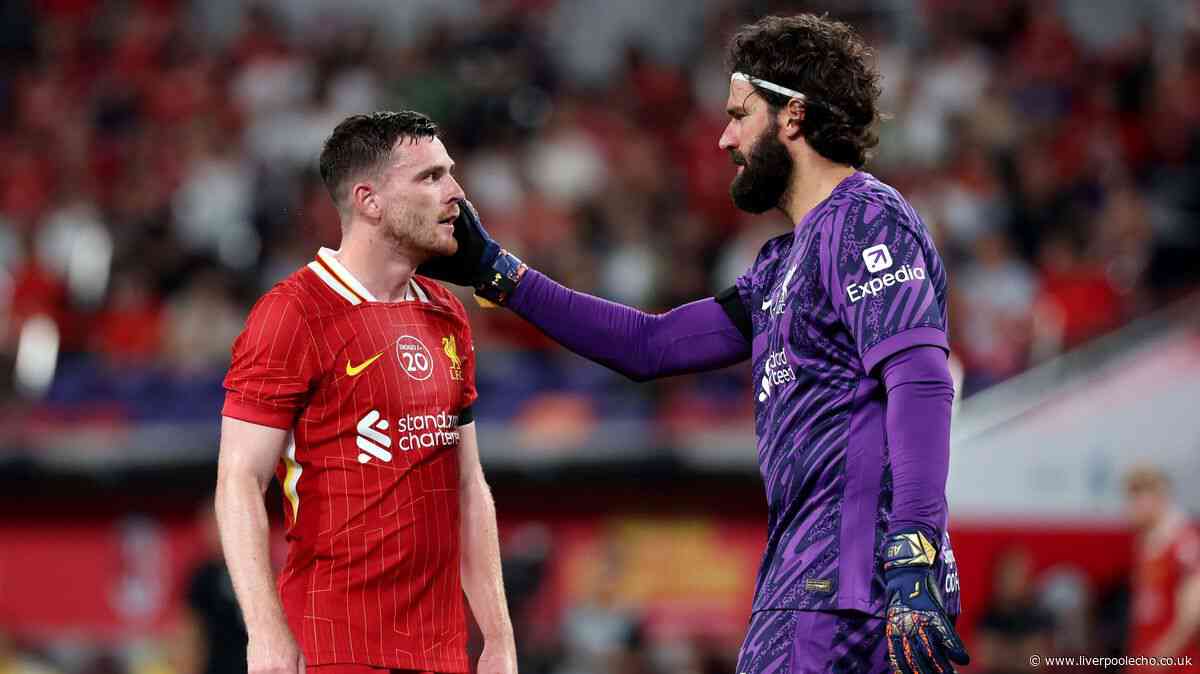 Andy Robertson hails 'world's best' Alisson Becker in emotional tribute to ex-Liverpool teammate