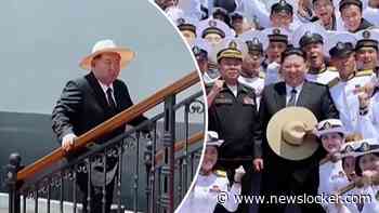 Kim Jong-un kiest voor zomerse outfit bij aankondiging oorlogsschepen