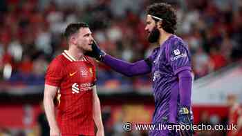 Andy Robertson hails 'world's best' Alisson Becker in emotional tribute to ex-Liverpool teammate