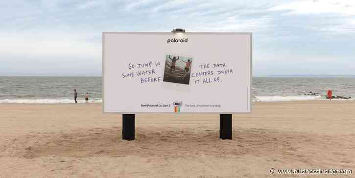 Polaroid tells people to jump in some water 'before the data centers drink it all up'