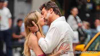 Kate Hudson and Javier Bardem stop traffic as they share a passionate kiss while filming Hello & Paris in New York