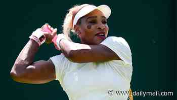 Serena Williams back in Wimbledon white! Tennis legend limbers up for her SW19 comeback, aged 44, after losing two and a half stone on weight-loss jabs