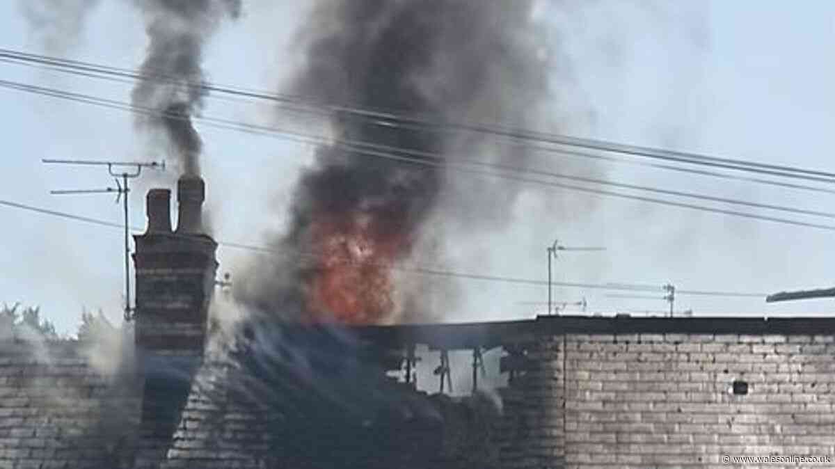 Fire rips through house in Barry forcing road to close